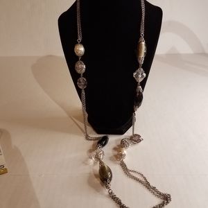 Long glass beads necklace j294